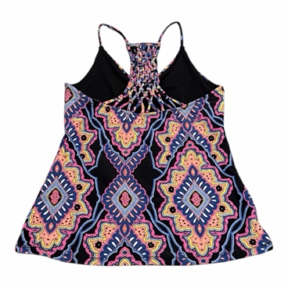 Raisins Tankini Top Small Nepal Nights Macrame Racerback Black Blue Pink - Picture 9 of 9